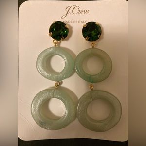 J. Crew Green and Gold Earrings